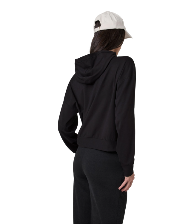 VUORI WOMENS HALO MODERN FULL ZIP HOODIE TRUE BLACK