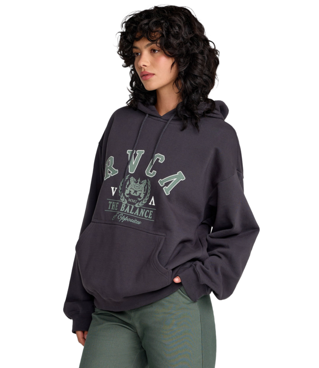 RVCA WOMENS BAGGIE BF HOODIE WASHED BLACK