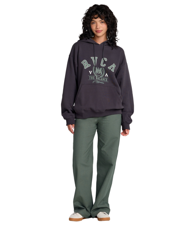 RVCA WOMENS BAGGIE BF HOODIE WASHED BLACK