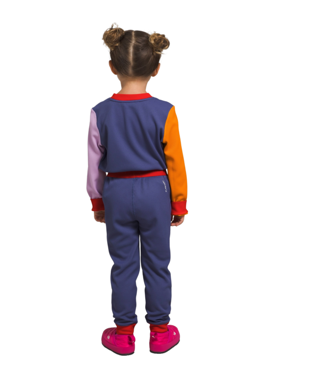 THE NORTH FACE KIDS WAFFLE BASE LAYER SET CAVE BLUE