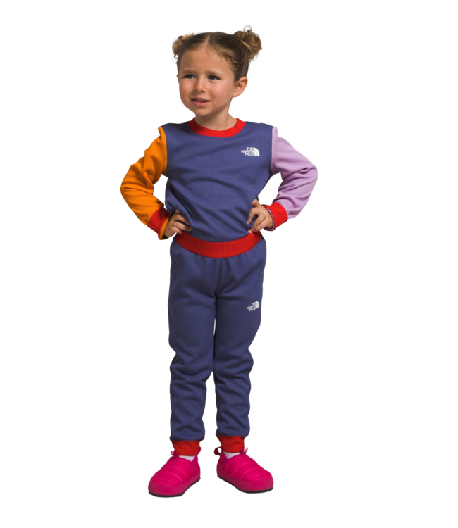 THE NORTH FACE KIDS WAFFLE BASE LAYER SET CAVE BLUE