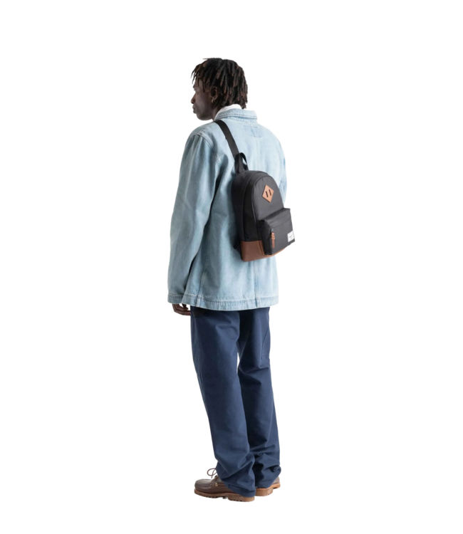 HERSCHEL HERITAGE SHOULDER BAG BLACK/TAN
