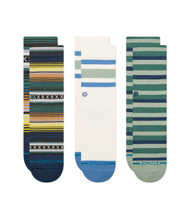 STANCE KIDS MIX STRIPE 3PK SOCKS DEEP TEAL