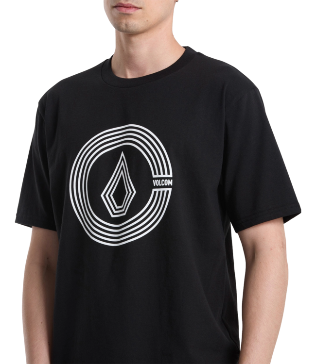VOLCOM MENS CIRCLE SPLIT SHORT SLEEVE TEE BLACK
