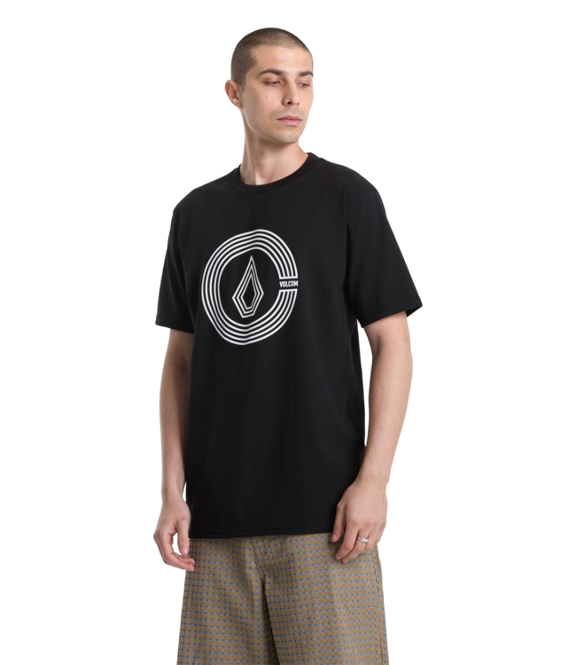 VOLCOM MENS CIRCLE SPLIT SHORT SLEEVE TEE BLACK