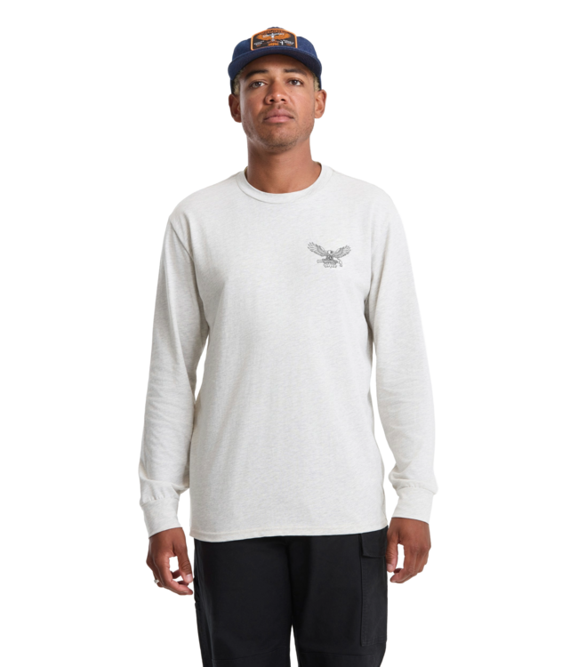 VOLCOM MENS HAMMERED SPLIT LONG SLEEVE TEE STONE HEATHER