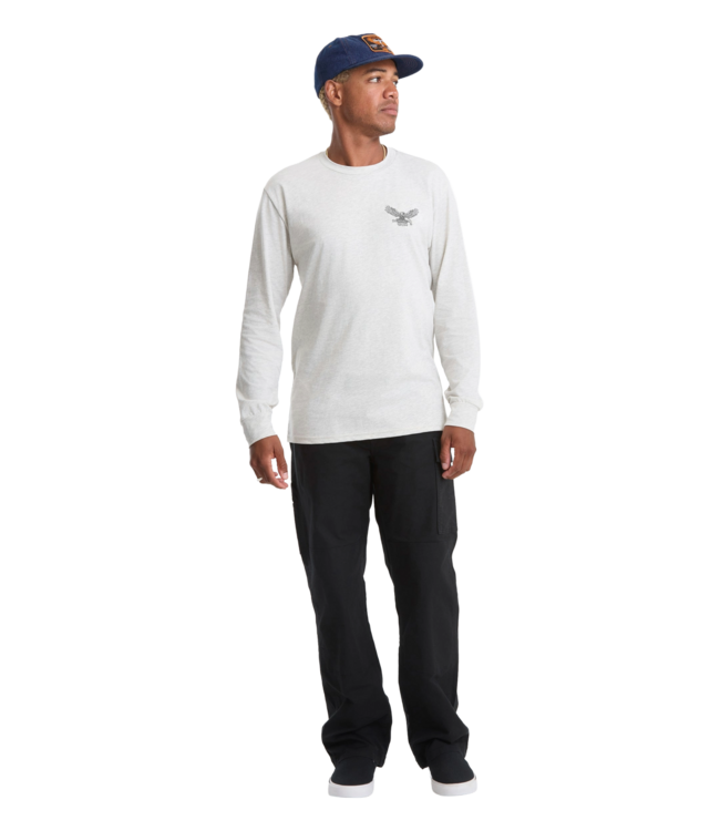 VOLCOM MENS HAMMERED SPLIT LONG SLEEVE TEE STONE HEATHER