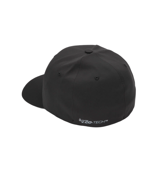 VOLCOM MENS STONE TECH DELTA FLEXFIT HAT BLACK