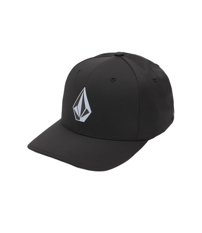 VOLCOM MENS STONE TECH DELTA FLEXFIT HAT BLACK