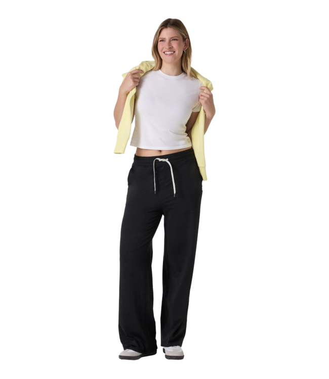 VUORI WOMENS HALO ESSENTIAL WIDE LEG PANT BLACK HEATHER