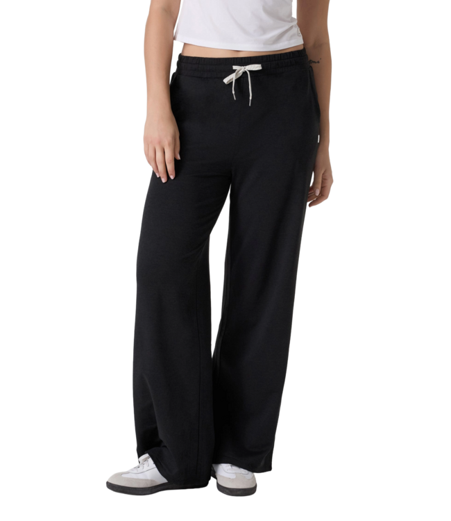 VUORI WOMENS HALO ESSENTIAL WIDE LEG PANT BLACK HEATHER