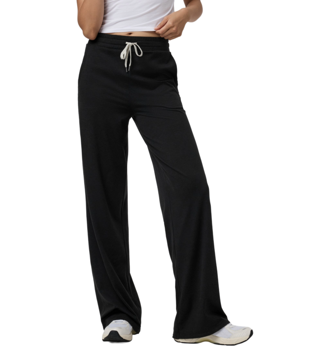 VUORI WOMENS HALO ESSENTIAL WIDE LEG PANT BLACK HEATHER
