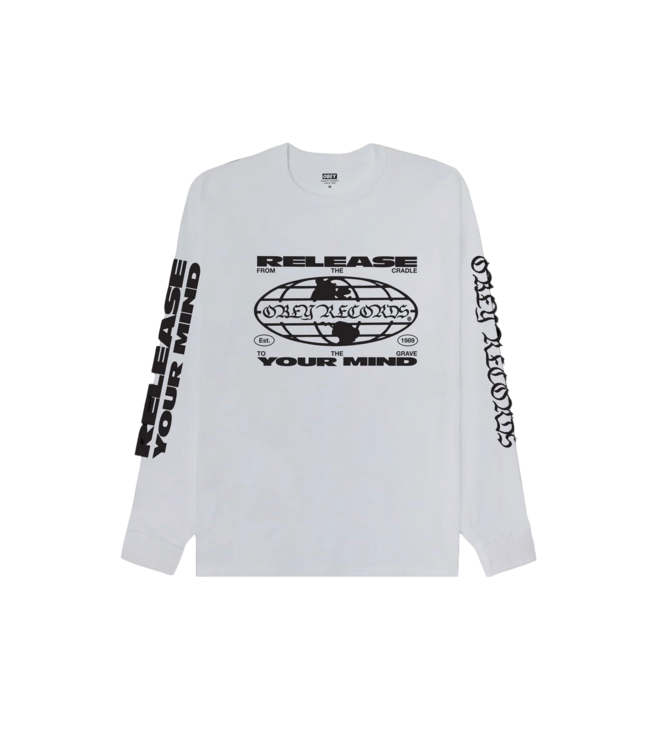 OBEY MENS RELEASE YOUR MIND LONG SLEEVE TEE WHITE