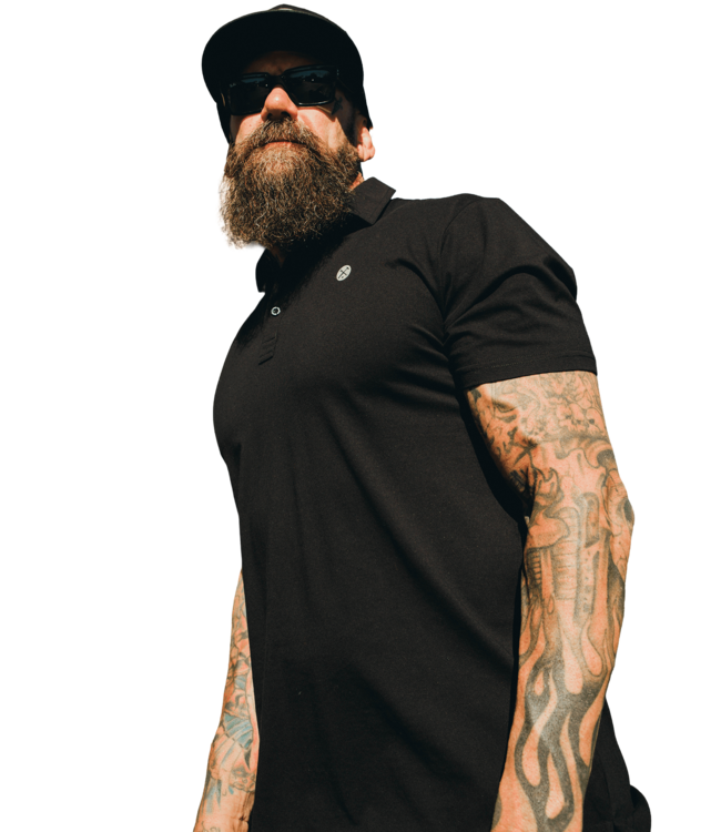 DIXXON MENS ATHLETIC PREMIUM POLO BLACK