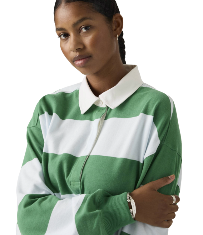 LEVIS WOMENS REENIE RUGBY LONG SLEEVE (002) KATIE STRIPE COUNTRY