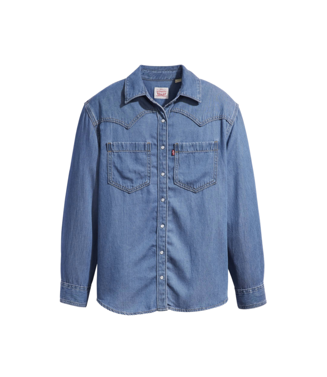 LEVIS WOMENS TEODORA WESTERN LONG SLEEVE SHIRT (006) GOING STEADY