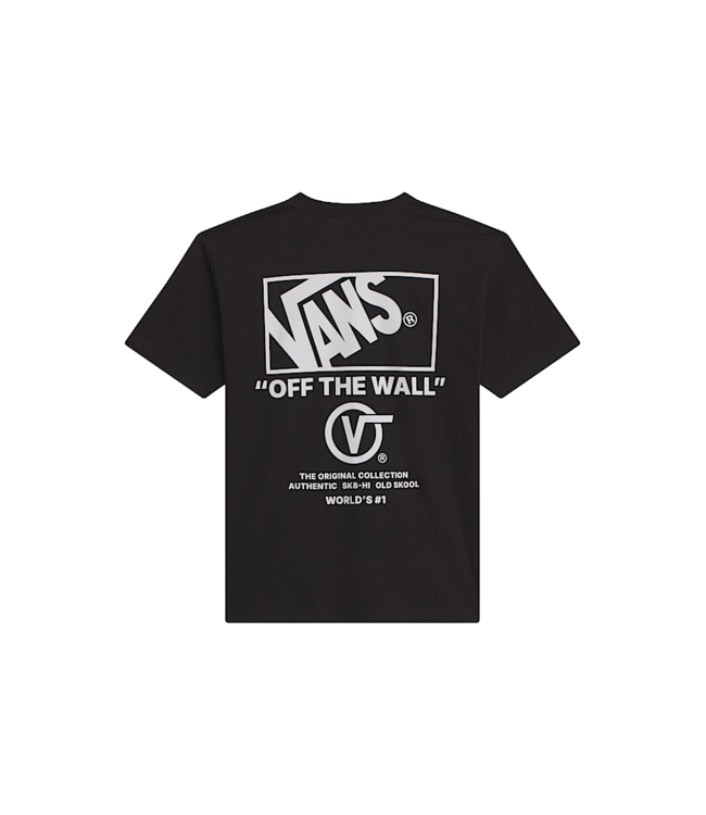VANS MENS STACKED HI SHORT SLEEVE TEE BLACK/WHITE