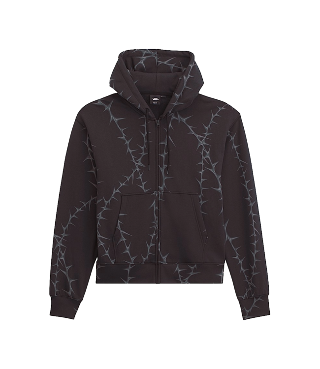 VANS MENS PRICKLER PATCH FULL ZIP HOODIE BLACK