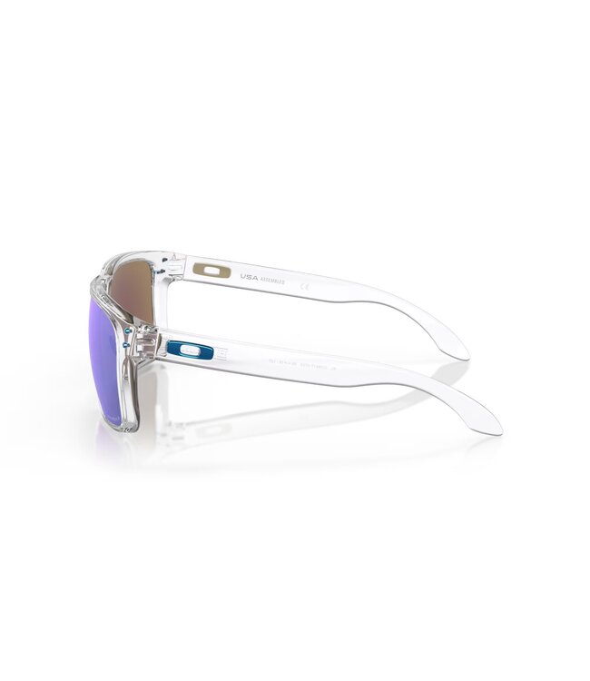 OAKLEY HOLBROOK XL POLISHED CLEAR SUNGLASSES w/PRIZM SAPPHIRE IRIDIUM POLAR