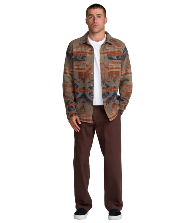 RVCA MENS DAYSHIFT BLANKET LONG SLEEVE FLANNEL MULTI