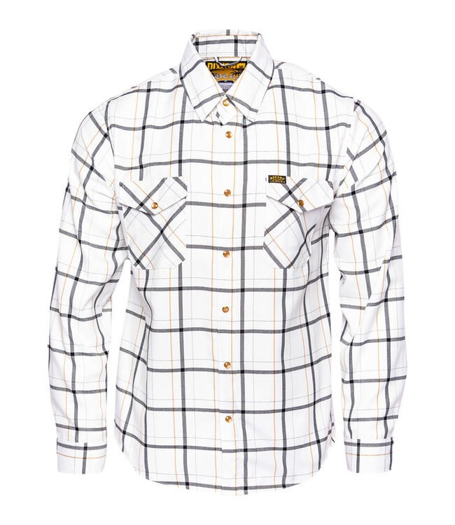 DIXXON MENS GUERA 2.0 LONG SLEEVE FLANNEL WHITE/BLACK