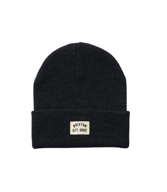 BRIXTON WOODBURN WATCH CAP BEANIE WASHED BLACK