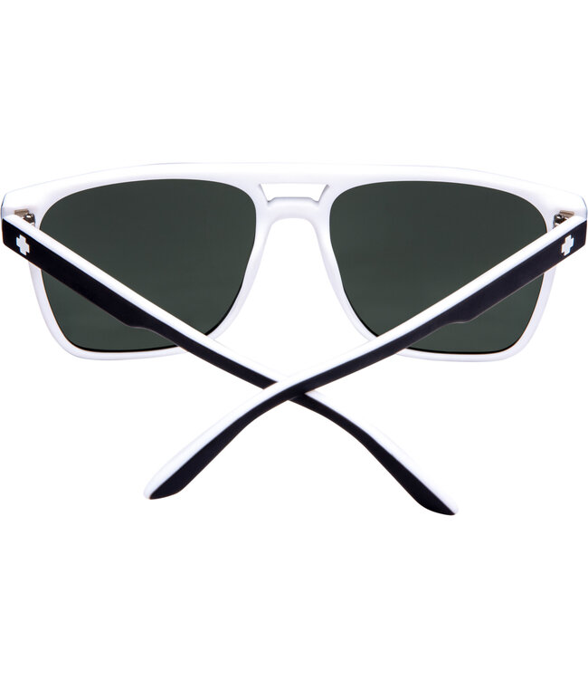 SPY CZAR WHITEWALL SUNGLASSES w/ HD PLUS GREY GREEN PLATINUM SPEC MIRROR