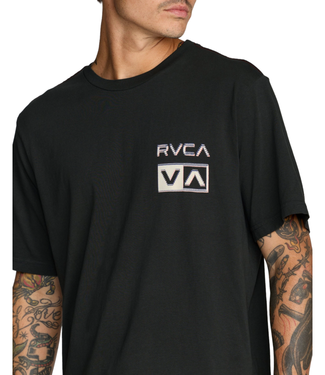 RVCA MENS GLITCH SHORT SLEEVE TEE BLACK