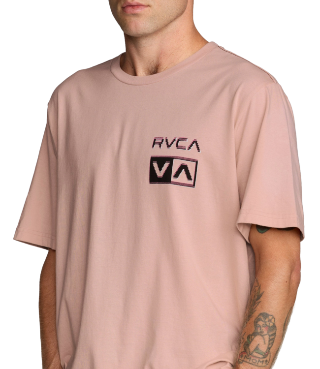 RVCA MENS GLITCH SHORT SLEEVE TEE MAUVE
