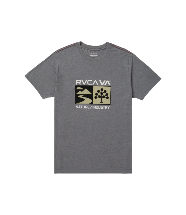 RVCA MENS HARVESTER SHORT SLEEVE TEE SMOKE