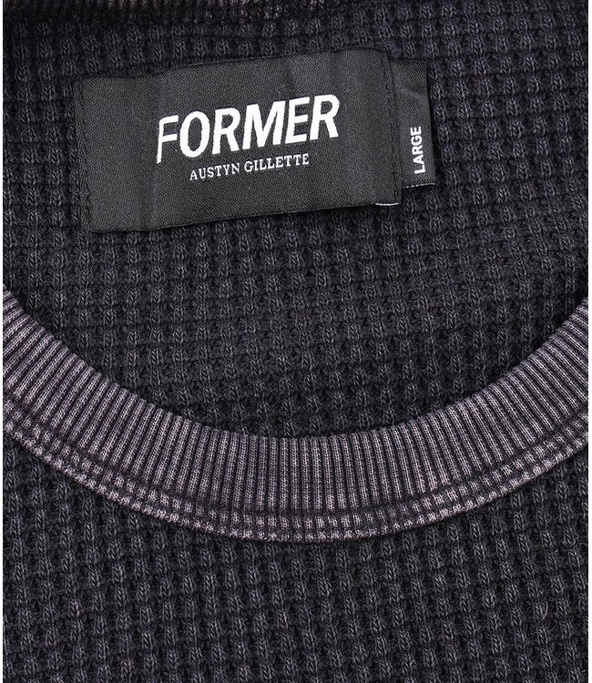 FORMER MENS AG ACID WAFFLE LONG SLEEVE TEE ACID BLACK