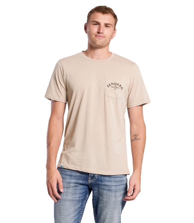 SENDERO MENS DIAMONDBACK POCKET SHORT SLEEVE TEE SAND