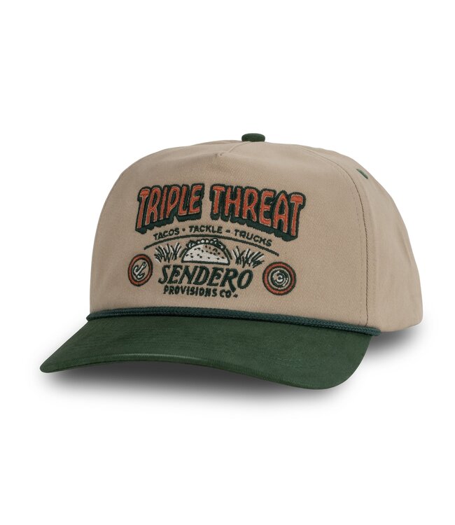 SENDERO MENS TRIPLE THREAT SNAPBACK HAT TAN
