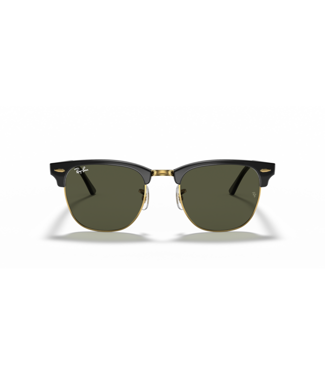 RAY-BAN CLUBMASTER SUNGLASSES BLACK ON ARISTA w/ G-16 GREEN 51