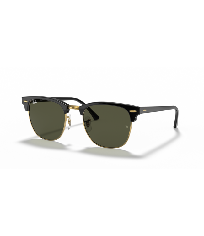 RAY-BAN CLUBMASTER SUNGLASSES BLACK ON ARISTA w/ G-16 GREEN 51