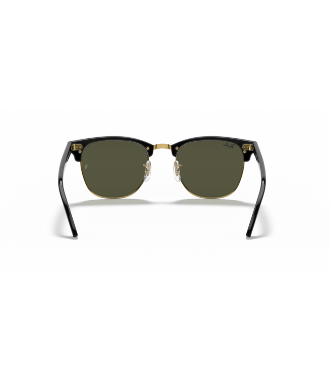 RAY-BAN CLUBMASTER SUNGLASSES BLACK ON ARISTA w/ G-16 GREEN 55