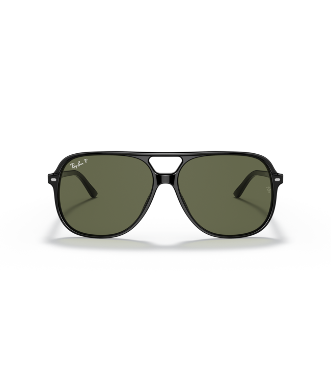 RAY-BAN BILL SUNGLASSES BLACK w/ GREEN POLAR