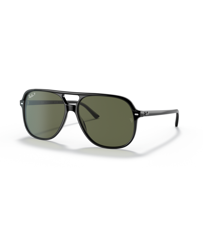 RAY-BAN BILL SUNGLASSES BLACK w/ GREEN POLAR