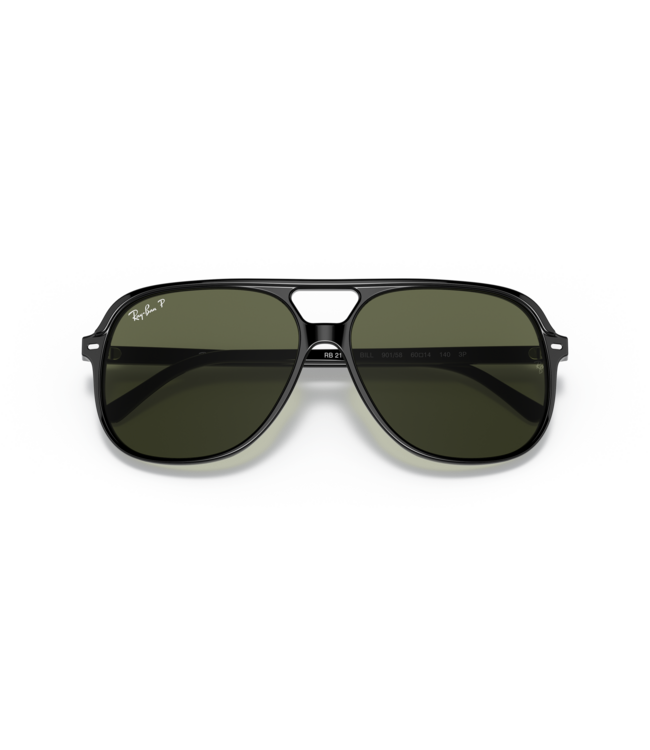 RAY-BAN BILL SUNGLASSES BLACK w/ GREEN POLAR