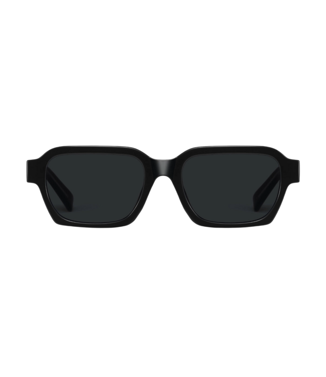 ASHBURY COGNAC BLACK GLOSS SUNGLASSES w/ GREY LENS