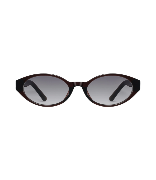 ASHBURY CROWN BLACK GLOSS SUNGLASSES w/ GREY LENS