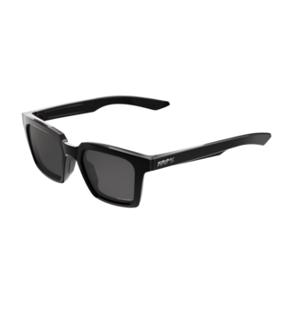 100% 100% ERBA POLISHED BLACK SUNGLASSES w/ GREY POLAR