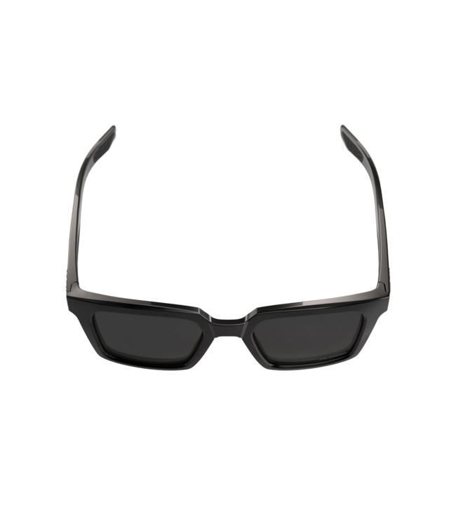 100% ERBA POLISHED BLACK SUNGLASSES w/ GREY POLAR
