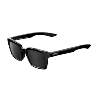 100% 100% ERBA POLISHED BLACK SUNGLASSES w/ BLACK MIRROR