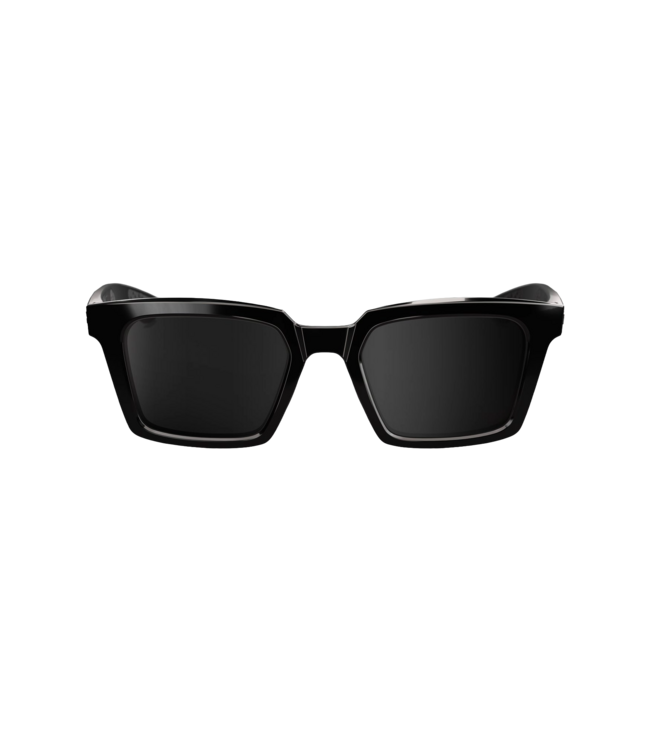 100% ERBA POLISHED BLACK SUNGLASSES w/ BLACK MIRROR