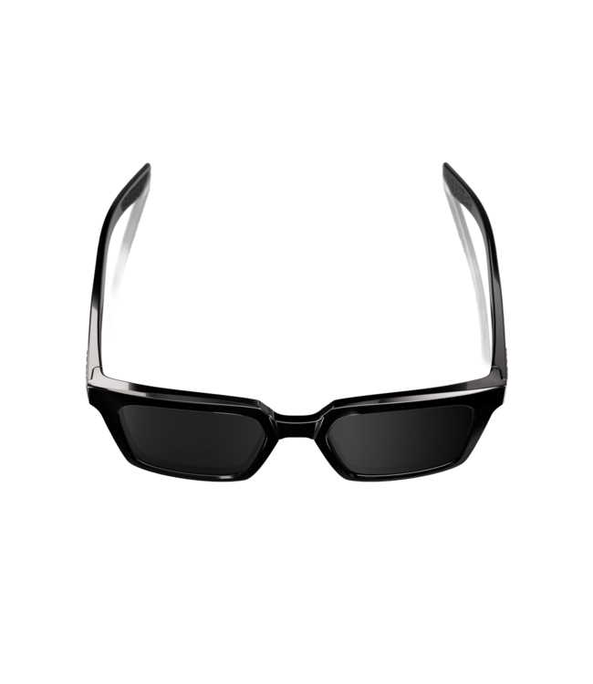 100% ERBA POLISHED BLACK SUNGLASSES w/ BLACK MIRROR