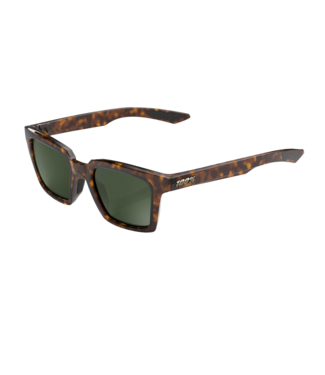 100% 100% ERBA GLOSS HAVANA SUNGLASSES w/ GREY-GREEN
