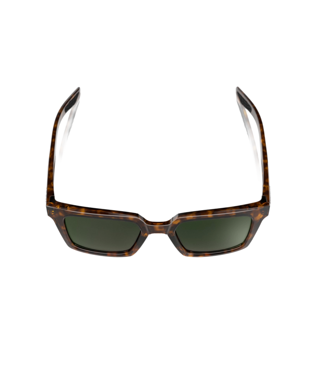 100% ERBA GLOSS HAVANA SUNGLASSES w/ GREY-GREEN