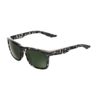 100% 100% BLAKE MATTE BLACK HAVANA SUNGLASSES w/ GREY-GREEN