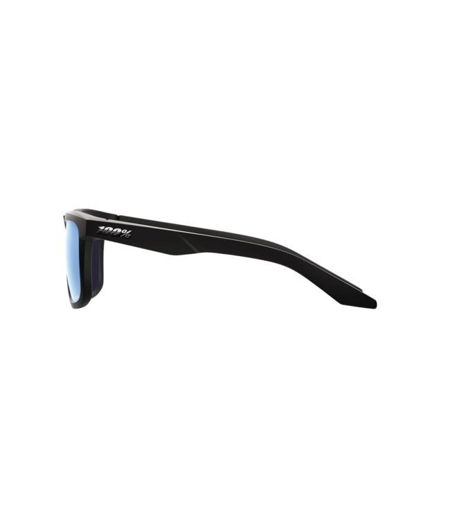 100% BLAKE MATTE BLACK SUNGLASSES w/ HIPER BLUE MIRROR